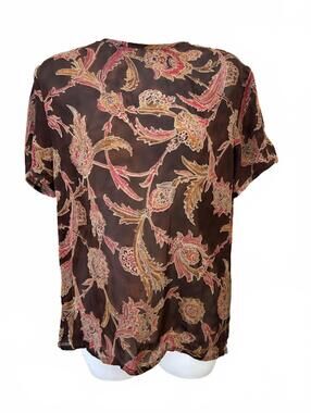 Linda Allard Ellen Tracy Silk Floral Blouse